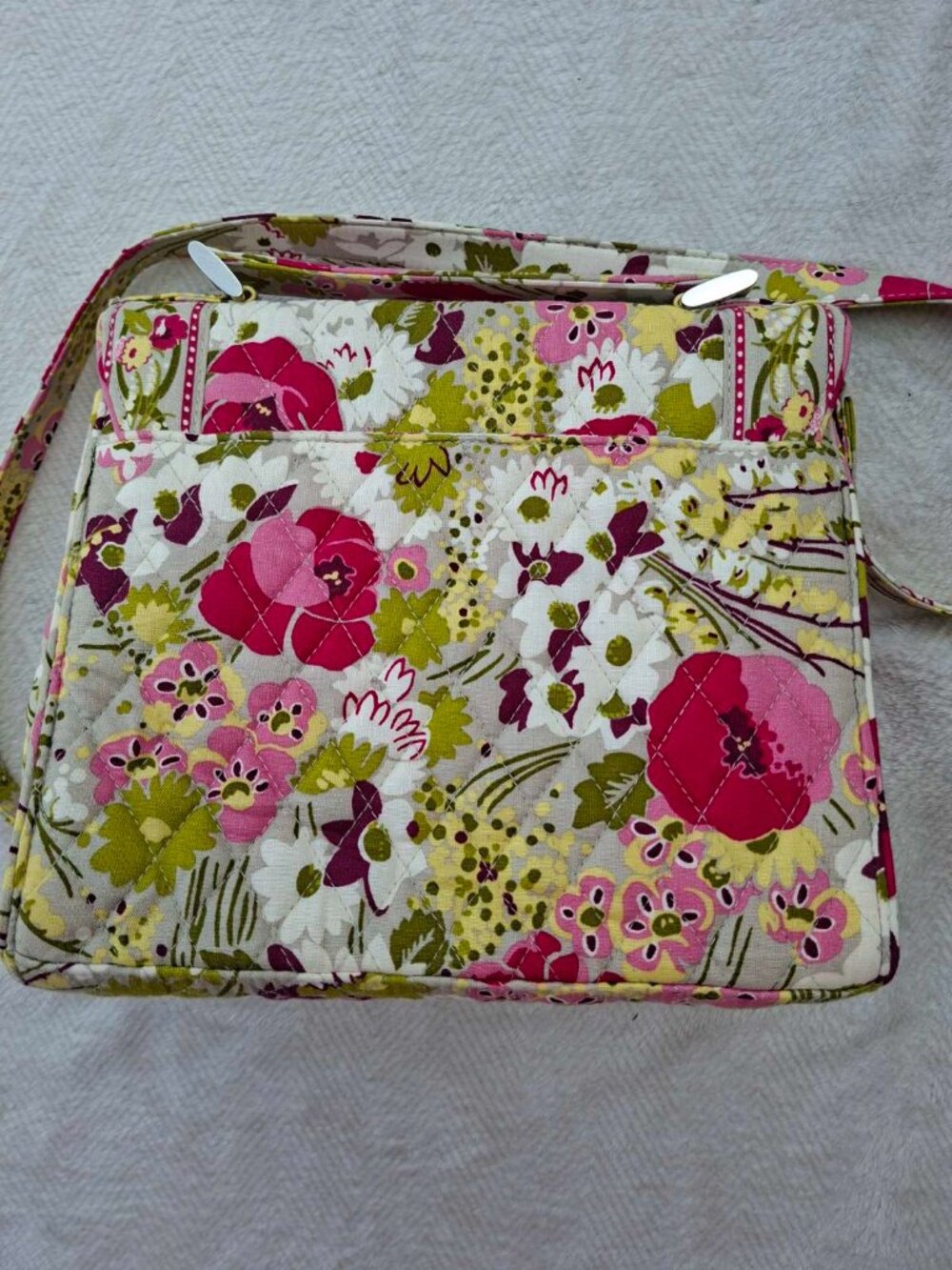 Vera Bradley Quilted Cotton Make Me Blush Floral Shoulder Bag - Picture 2 of 14